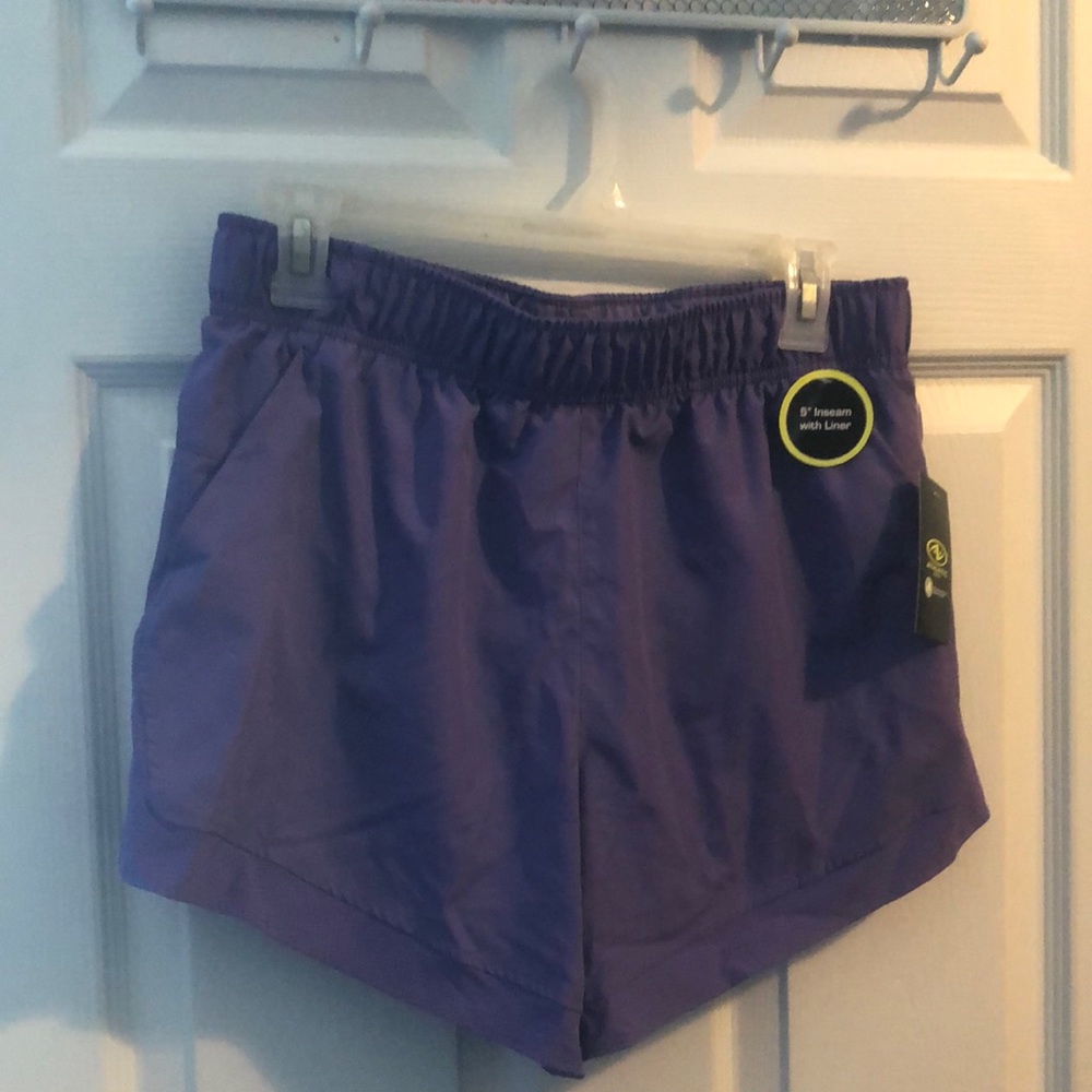 Purple shorts with pockets